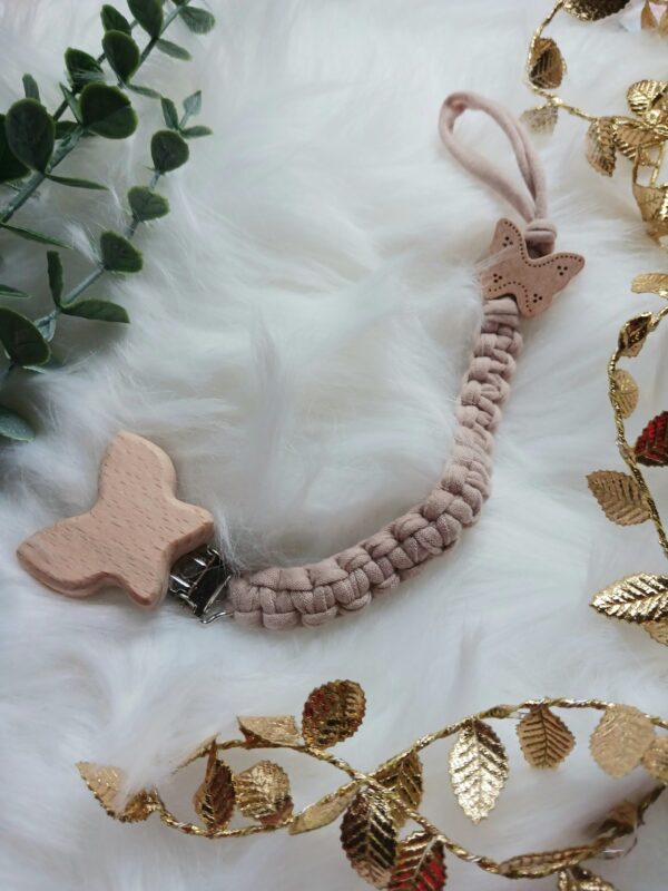 Schnullerband beige, Schmetterling