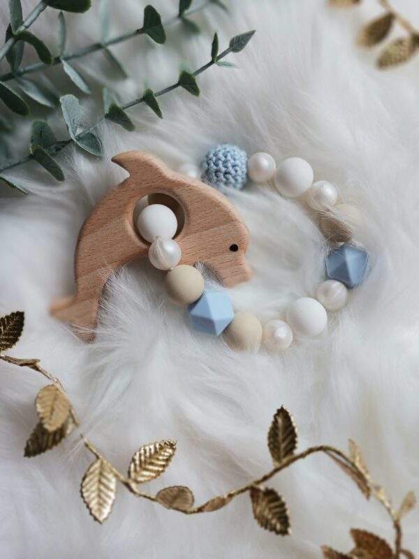 Greifling perlmutt, blau, Delphin