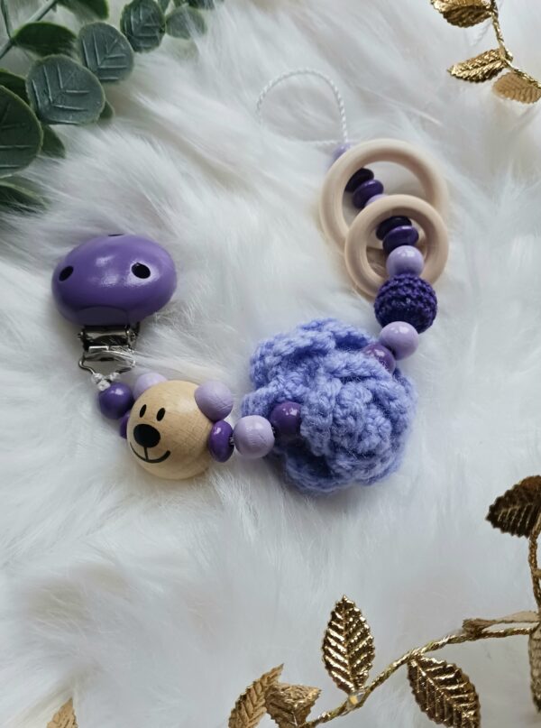 Schnullerkette flieder, lila, Teddy