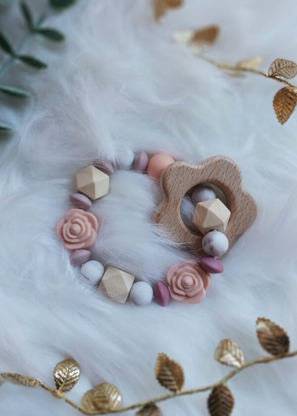 Greifling naturfarben, rosa, Rose